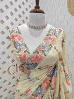 Kota Silk With Hanging Flower Design - Image 2