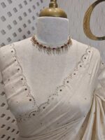 Tussar silk with border arch and flower inside - Image 5