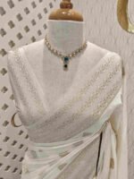 Georgette Banarasi Normal With Small Buttas - Image 42