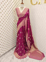 Georgette Banarasi Normal With Small Buttas - Image 37