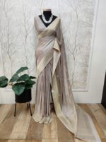 Georgette Banarasi With Feather Design - Image 11