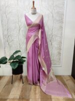 Georgette Banarasi With Feather Design - Image 14