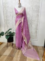 Georgette Banarasi With Feather Design - Image 17