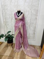 Georgette Banarasi With Feather Design - Image 18