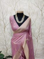 Georgette Banarasi With Feather Design - Image 21