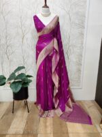 Georgette Banarasi With Feather Design - Image 23