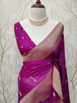 Georgette Banarasi With Feather Design - Image 25