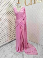 Georgette with cut beads work single shade - Image 63