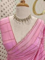 Georgette with cut beads work single shade - Image 62
