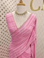 Georgette with cut beads work single shade - Image 61