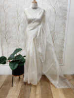 Organza With Silver Thread Scalloped Design - Image 2
