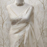 Organza With Silver Thread Scalloped Design