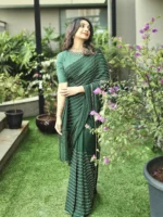 Georgette with cut beads work single shade - Image 2