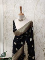 Georgette Banarasi Normal With Small Buttas - Image 16