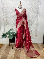 Georgette Banarasi Normal With Small Buttas - Image 5