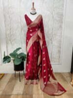 Georgette Banarasi Normal With Small Buttas - Image 6