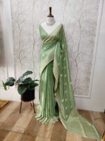 Georgette Banarasi Normal With Small Buttas - Image 19