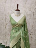 Georgette Banarasi Normal With Small Buttas - Image 24