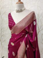 Georgette Banarasi Normal With Small Buttas - Image 36