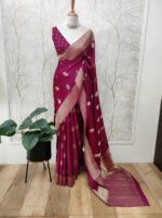 Georgette Banarasi Normal With Small Buttas - Image 33