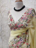 Organza with white sugar beads and garden on the border - Image 7