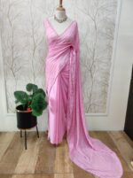 Georgette with cut beads work single shade - Image 11