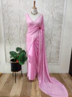 Georgette with cut beads work single shade - Image 12