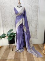 Georgette Banarasi With Feather Design - Image 27
