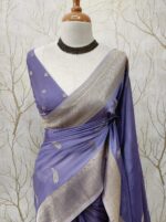 Georgette Banarasi With Feather Design - Image 29