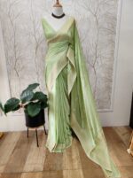 Georgette Banarasi With Feather Design - Image 36