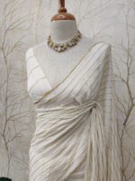 Georgette with cut beads work single shade - Image 7