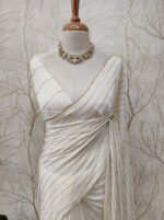 Georgette with cut beads work single shade - Image 10