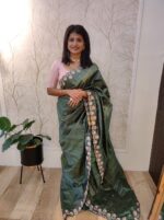 Semi Tussar With Scalloped Plant Design On The Boarder - Image 8