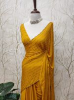 Georgette with cut beads work single shade - Image 26