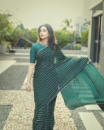 Georgette with cut beads work single shade - Image 4