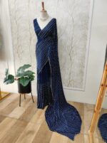 Georgette with cut beads work single shade - Image 20