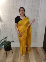 Georgette with cut beads work single shade - Image 42