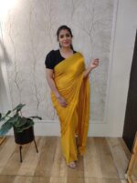 Georgette with cut beads work single shade - Image 44