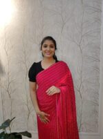 Georgette with cut beads work single shade - Image 47