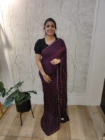 Georgette with cut beads work single shade - Image 50