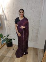 Georgette with cut beads work single shade - Image 52