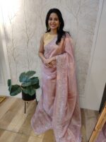 Organza With Floral Print And Sequences Work - Image 11