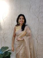 Organza With Floral Print And Sequences Work - Image 7