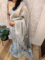 Organza With Floral Print And Sequences Work - Image 17
