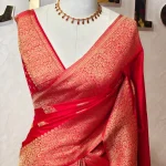 Georgette Banarasi With Lilly Buttas