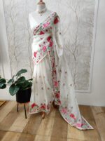 Kota Silk With Rose Flowers On The Boarder - Image 4
