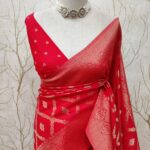 Soft Tussar With Diamond Design