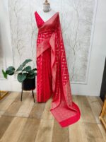 Soft Tussar With Diamond Design - Image 2