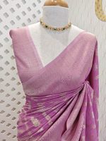 Soft Tussar With Diamond Design - Image 26