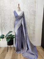 Soft Tussar With Diamond Design - Image 6